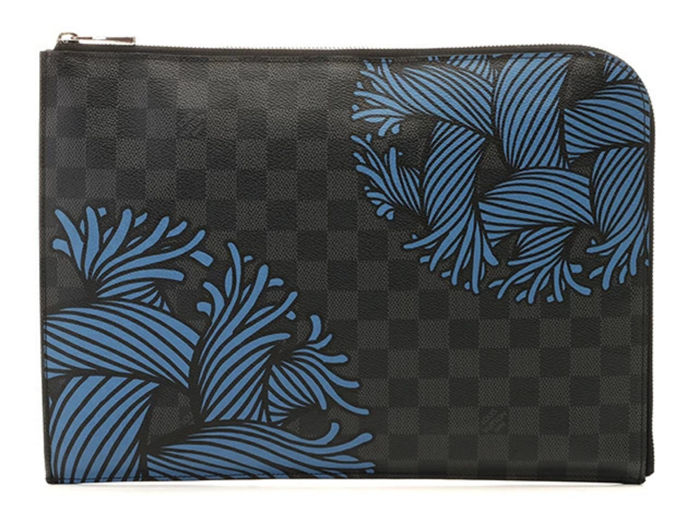 LOUIS VUITTON Pochette Jour Clutch Bag Damier Graphite Black Christopher Nemeth